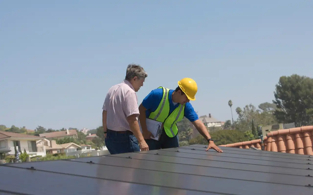 Expert conducting a thorough roof inspection.